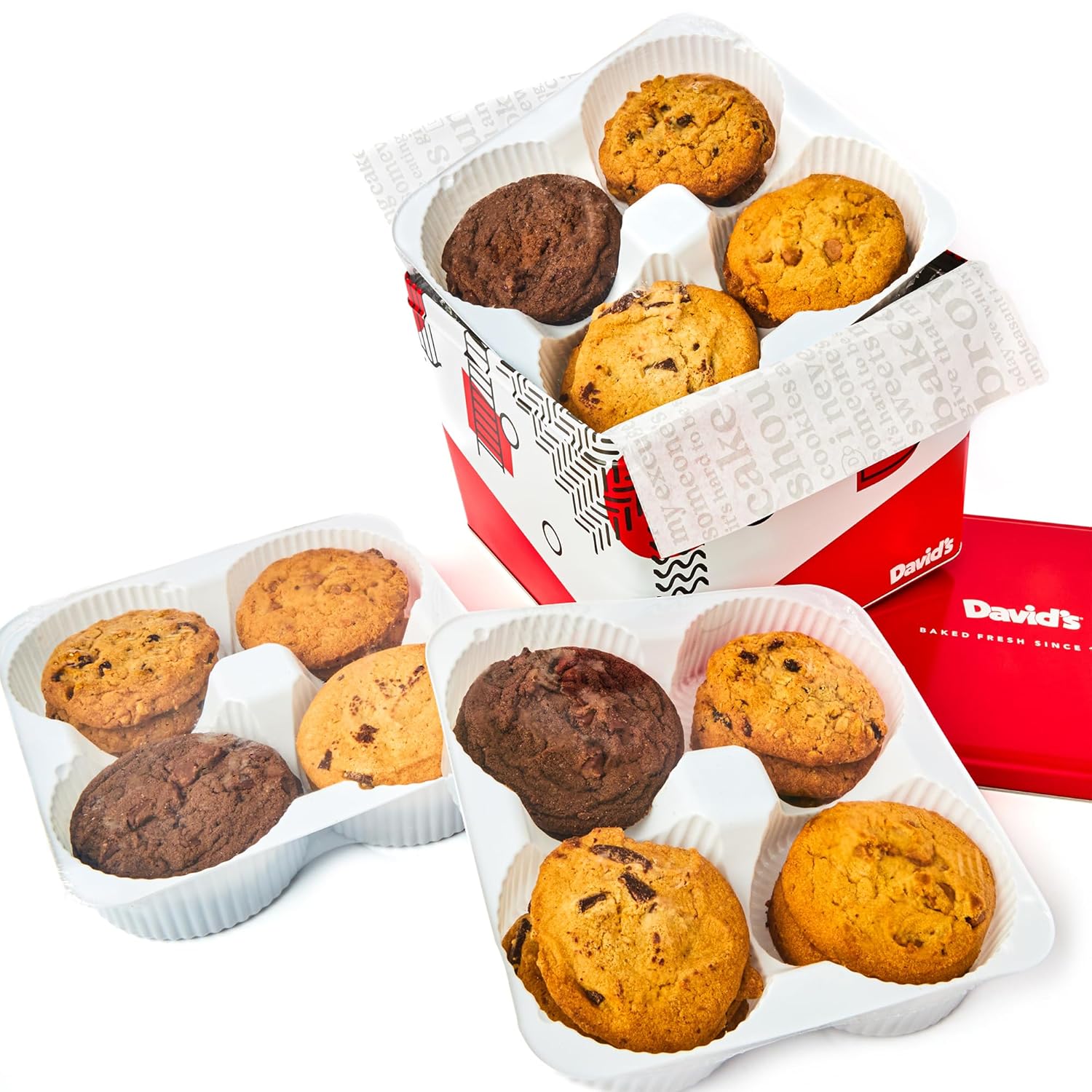 Promo image for David's Cookies Assorted Cookies Tin Party Pack - 3Lbs | Fresh-Baked Handmade With Premium Ingredients, Delectable Treats & Gourmet Food Gift for Family & Friends